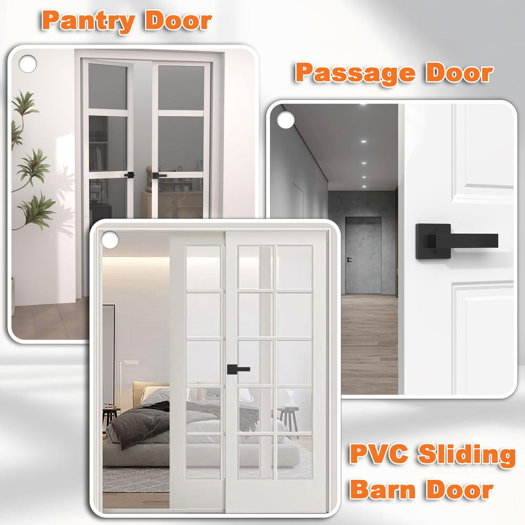 Dummy Door Handles Interior Closet Black Pack of 10 Without Latch