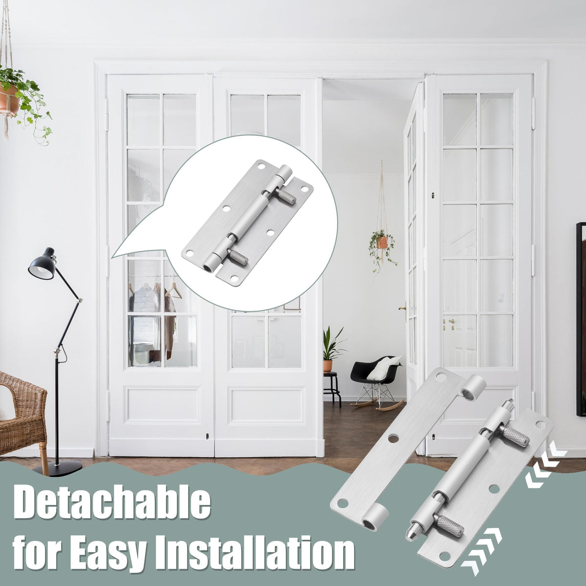 4Inch Quick Release Hinge, 304 Stainless Steel, Detach 2 PCS