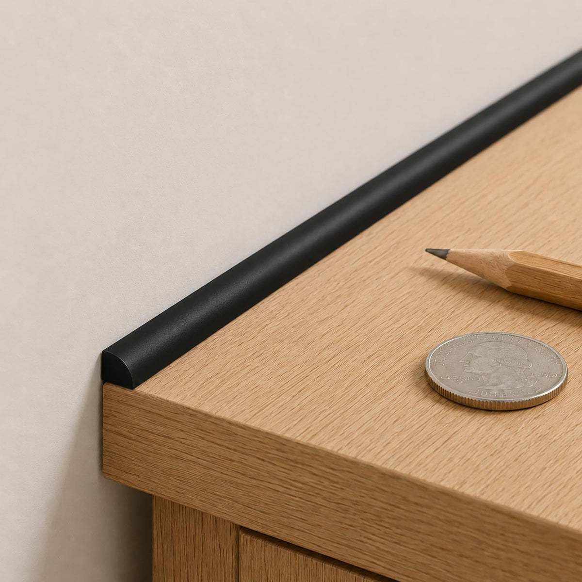 0.25" x 0.25" Mini Quarter Round Molding,10FT Self Adhesive Flexible Trim for Small Gaps, Countertop Wall Seam