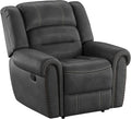 Mason Slate Gray Rocker Recliner with Contrast Stitching