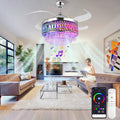 Crystal Retractable Ceiling Fan with Light