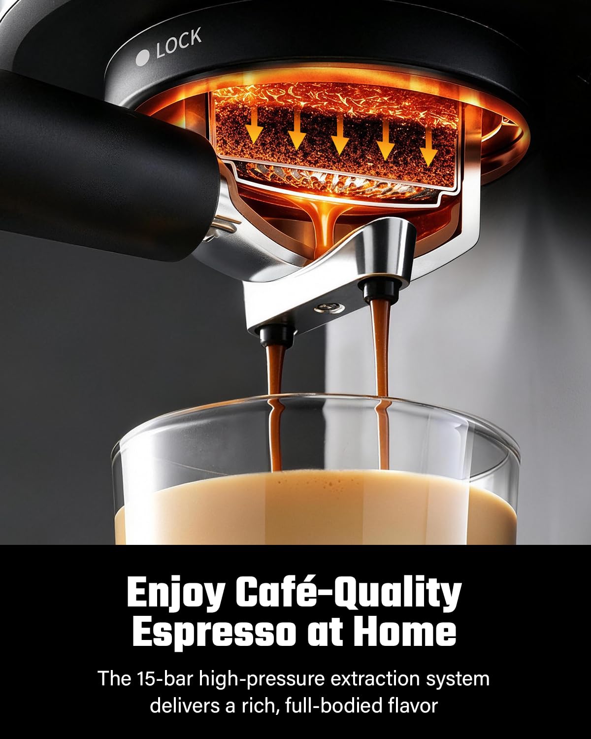 Espresso Machine with Milk Frother, for Cappuccino and Latte