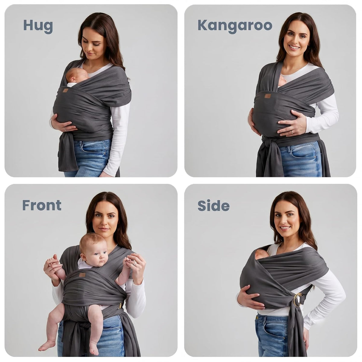 Baby Wrap Ring Sling Carrier, Newborn to Toddler, Adjustable Ergonomic Design for Mom & Dad, Soft Breathable