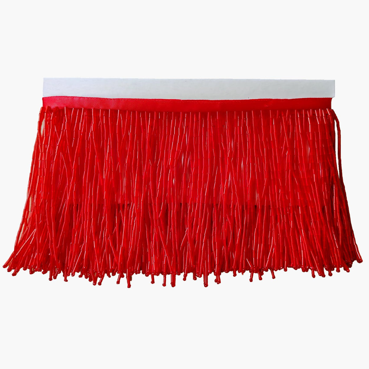 Beaded Fringe Trim,Ribbon Tassel Fringe Trim 4 Inch Wide 2 Yards Long for Crafts DIY Dress Clothes Decoration (Red)