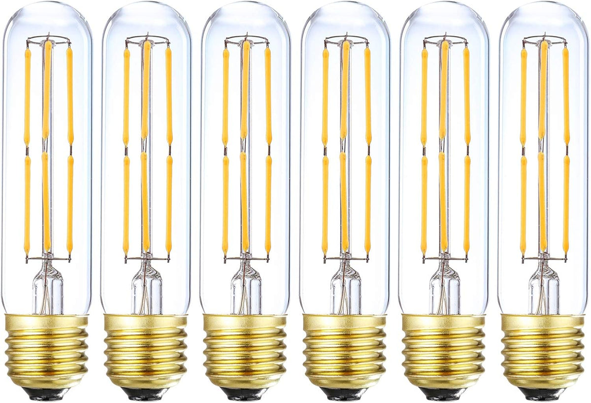 Dimmable T10 Edison Led Tubular Bulb 3000K Soft White E26 Vintage Led