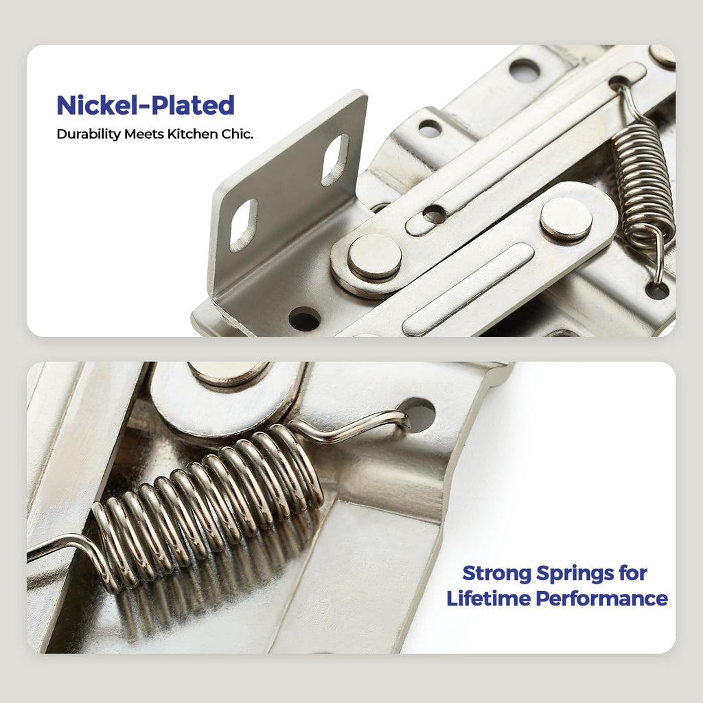 Satin Nickel Tip Out Tray Hinges, Kitchen Cabinet Hinges, 3 Pair