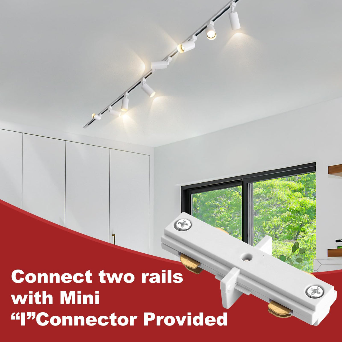 Plug in Track Lighting Dimmable with Power Cord, 6-Light Track Lighting Kit with 6.6FT H Type Track Lighting