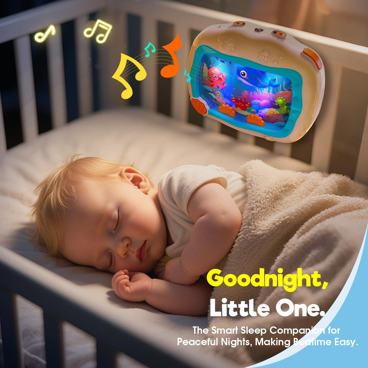 Toys, Sleep Soother Aquarium Musical Infant Toy, Tummy Time Toys & Crib Toy, Sea Animal Sensory Dream Soother for