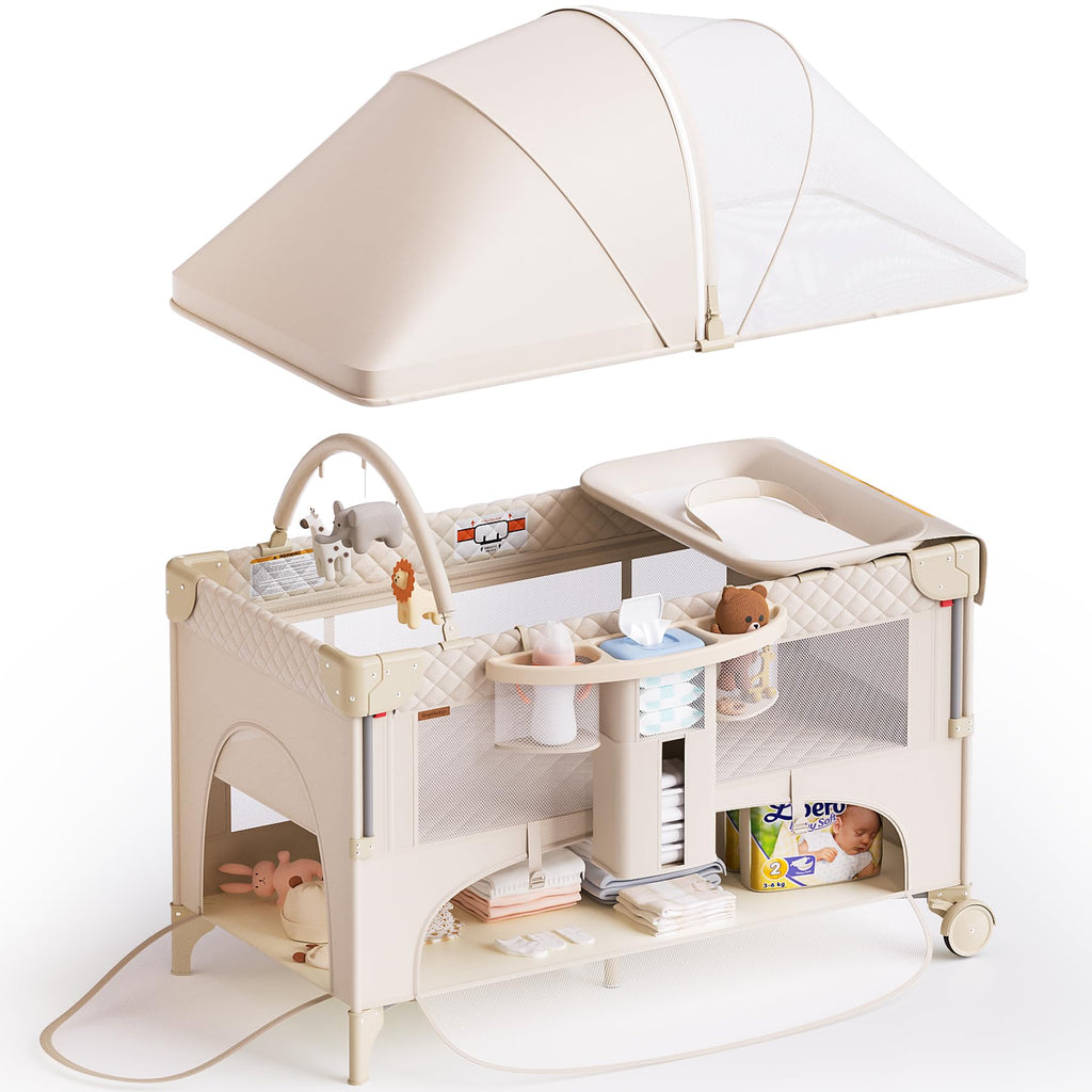 Bassinet,Play Yard,Bedside Crib Sleeper,Diaper Changer