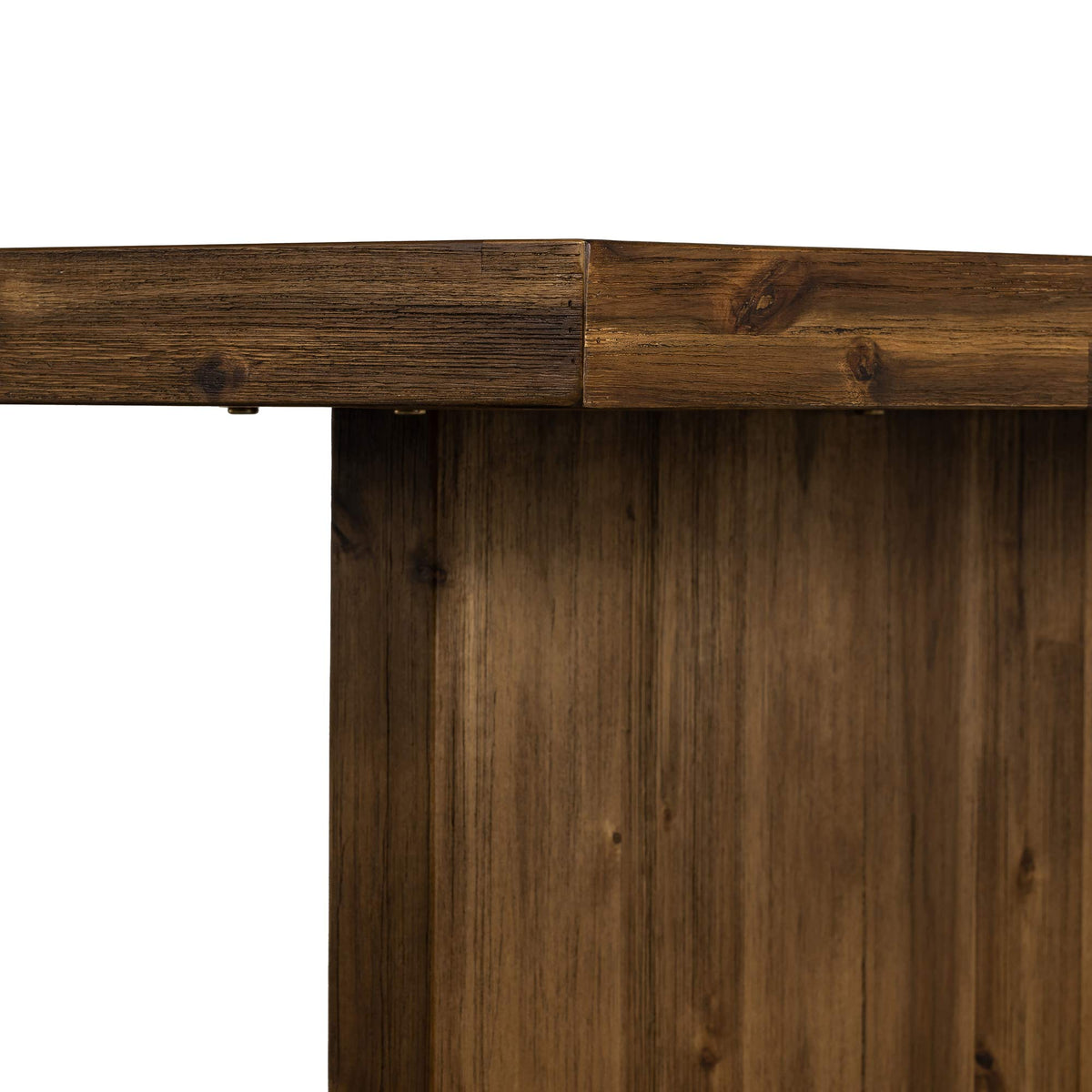 Superb Mixed Wood Dining Room Kitchen Table, 76" Wide, Rustic