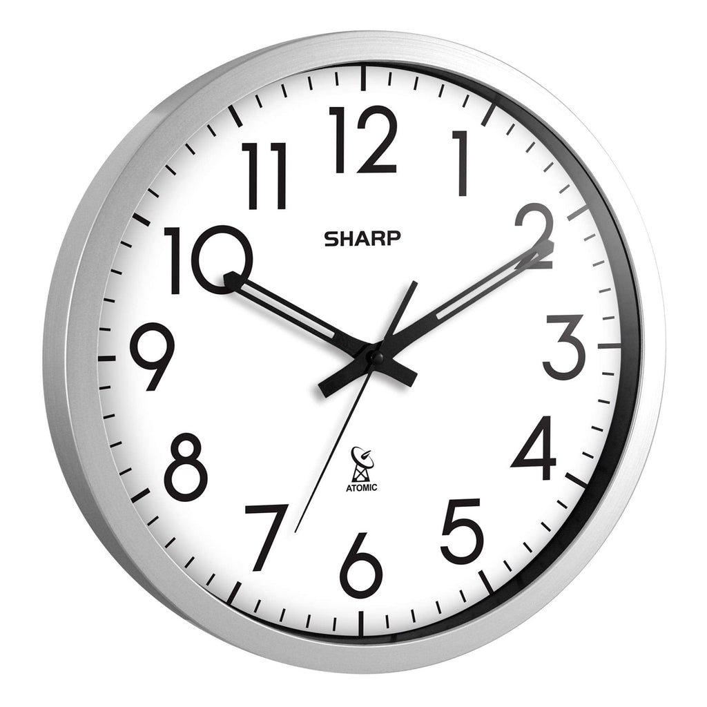 Inspired Nelson Style 12-Inch Atomic Wall Clock, Battery Operated, Silver Brushed Finish