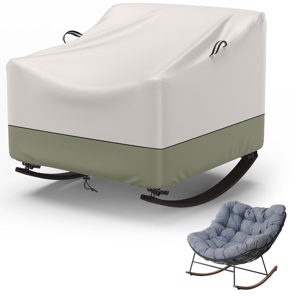 Outdoor Papasan Rocking Chair Cover, Heavy Duty Waterproof Rocker Cover, Fits for Rocking Chairs & Rattan Wicker