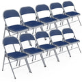 Folding Chair with Comfortable Padded Cushion and Back, Portable Folding Chairs for Outside, Office Events, Weddings