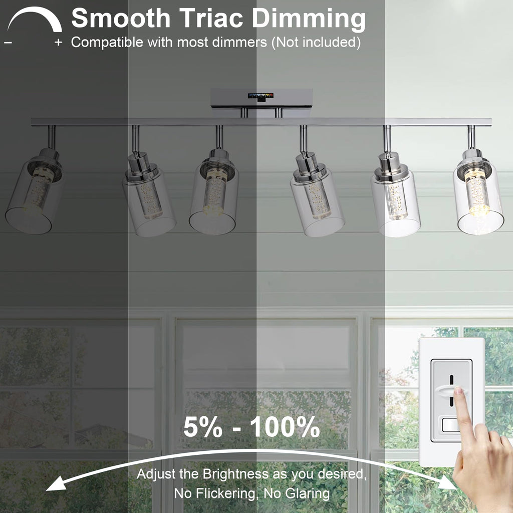 Dimmbale LED Track Lighting Kit 6-Light Rotatable Spotlight