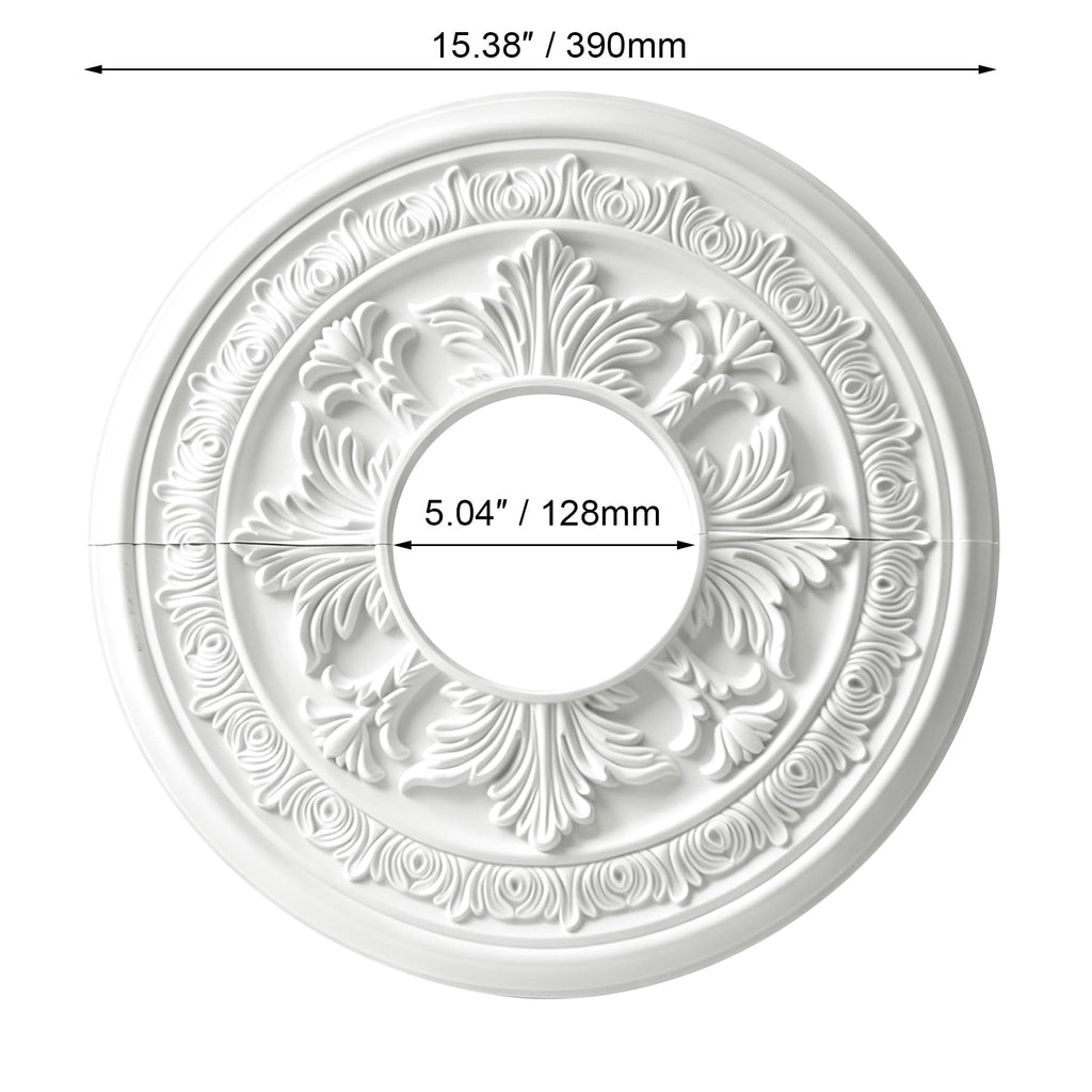 15-3/8" Split Ceiling Medallion, White Primed Light Fixture Canopy
