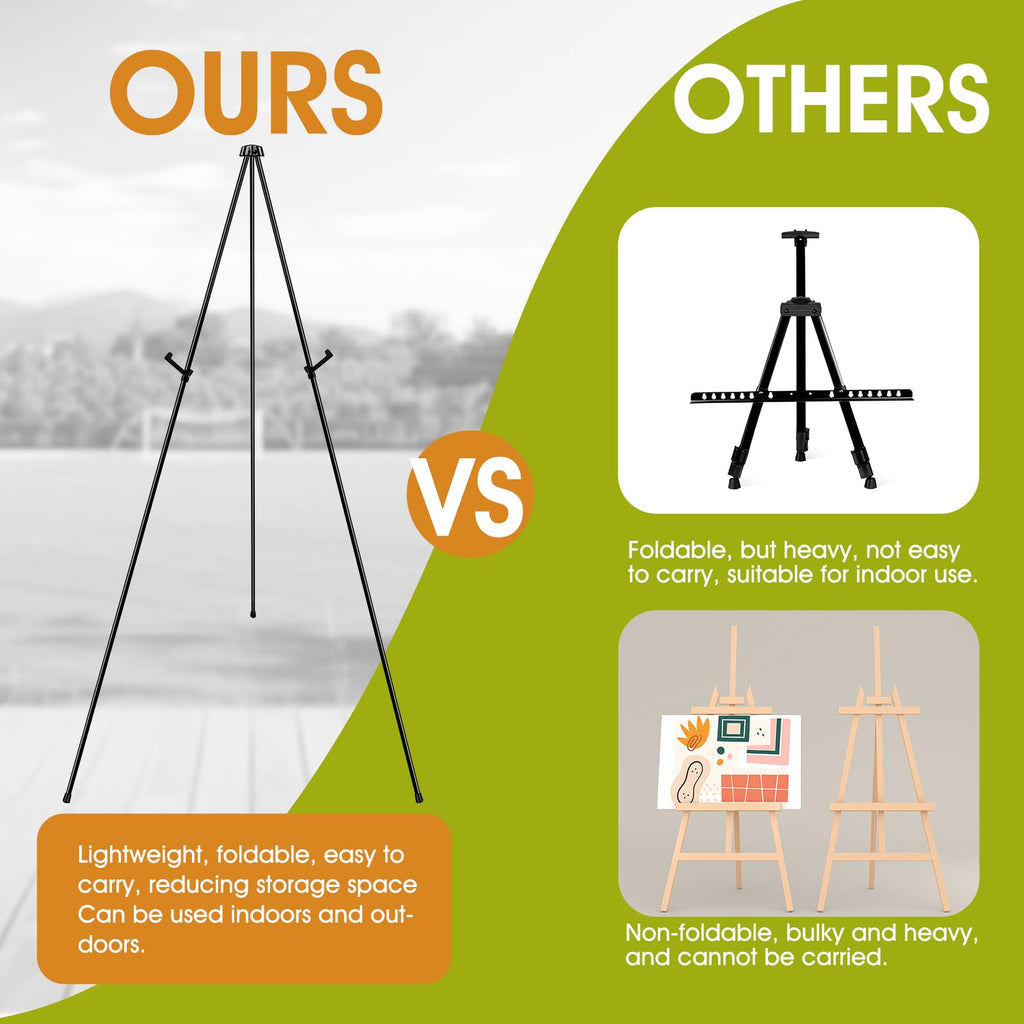 63" Easel Stand for Display, 3 Pack Portable Foldable Metal Easel