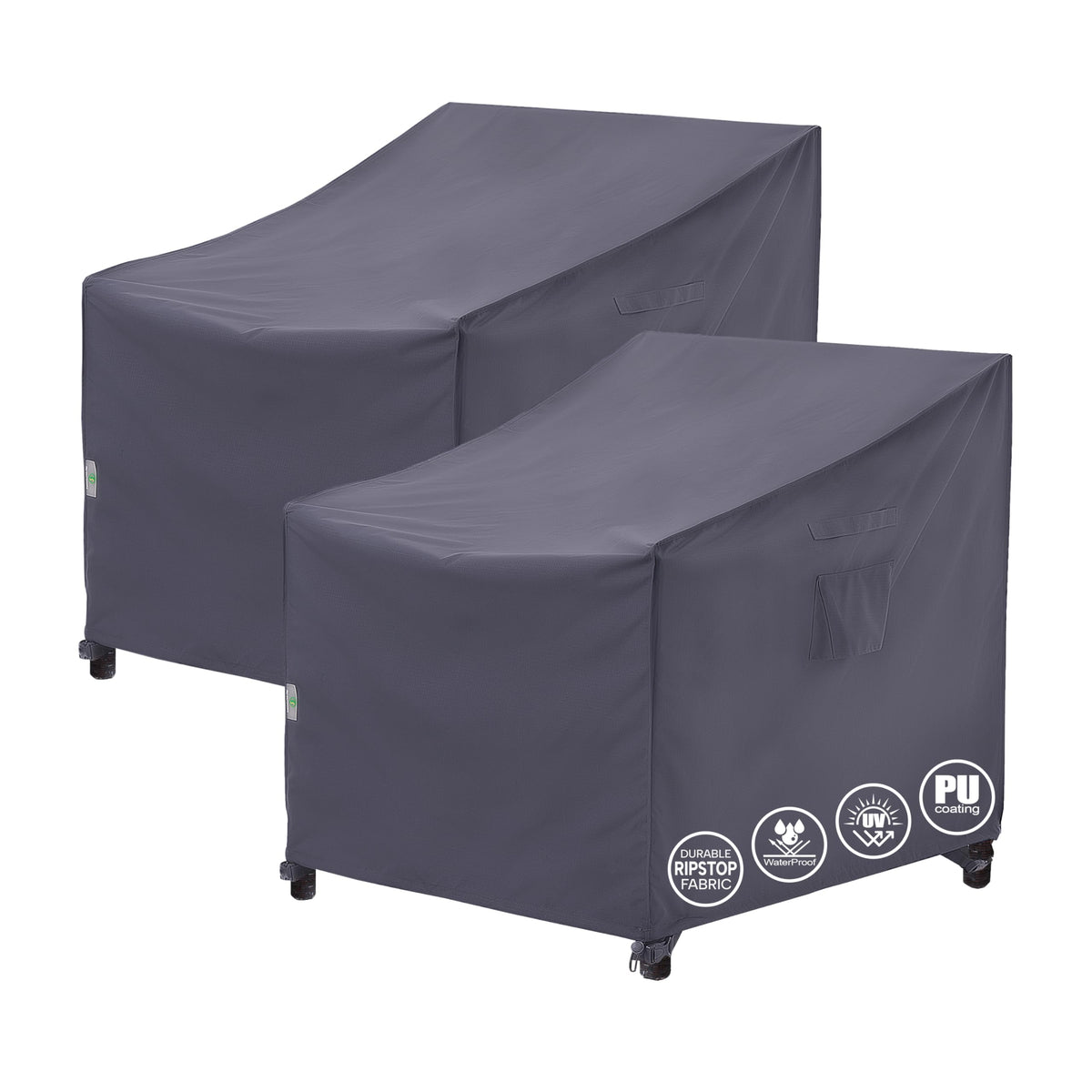 Grey, 35" W x 39" D x 36" H, 2-Pack