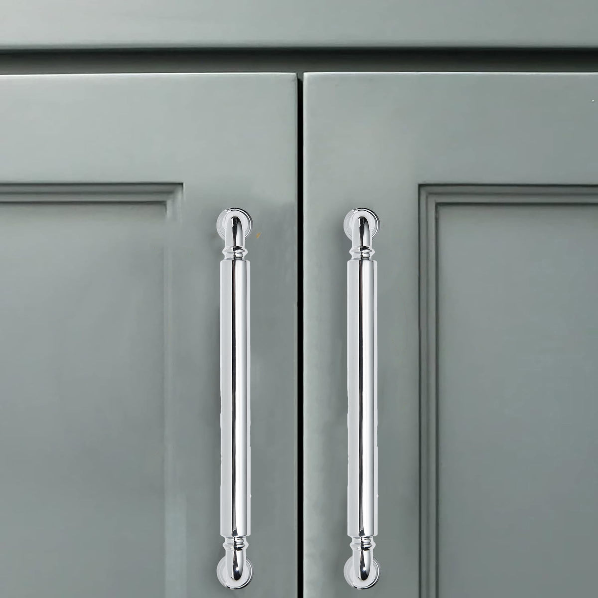 2 Pack 10 Inch Hole Center Vibrant Polished Chrome Cabinet pulls Heavy-Duty Solid Cabinet Handle Hardware Suitable