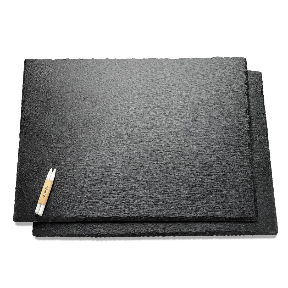 2 Pcs 16x12in Large Slate Cheese Boards Slate Board, Cheese Tray Serving Tray Serving Stone Tray Platter Pacemat