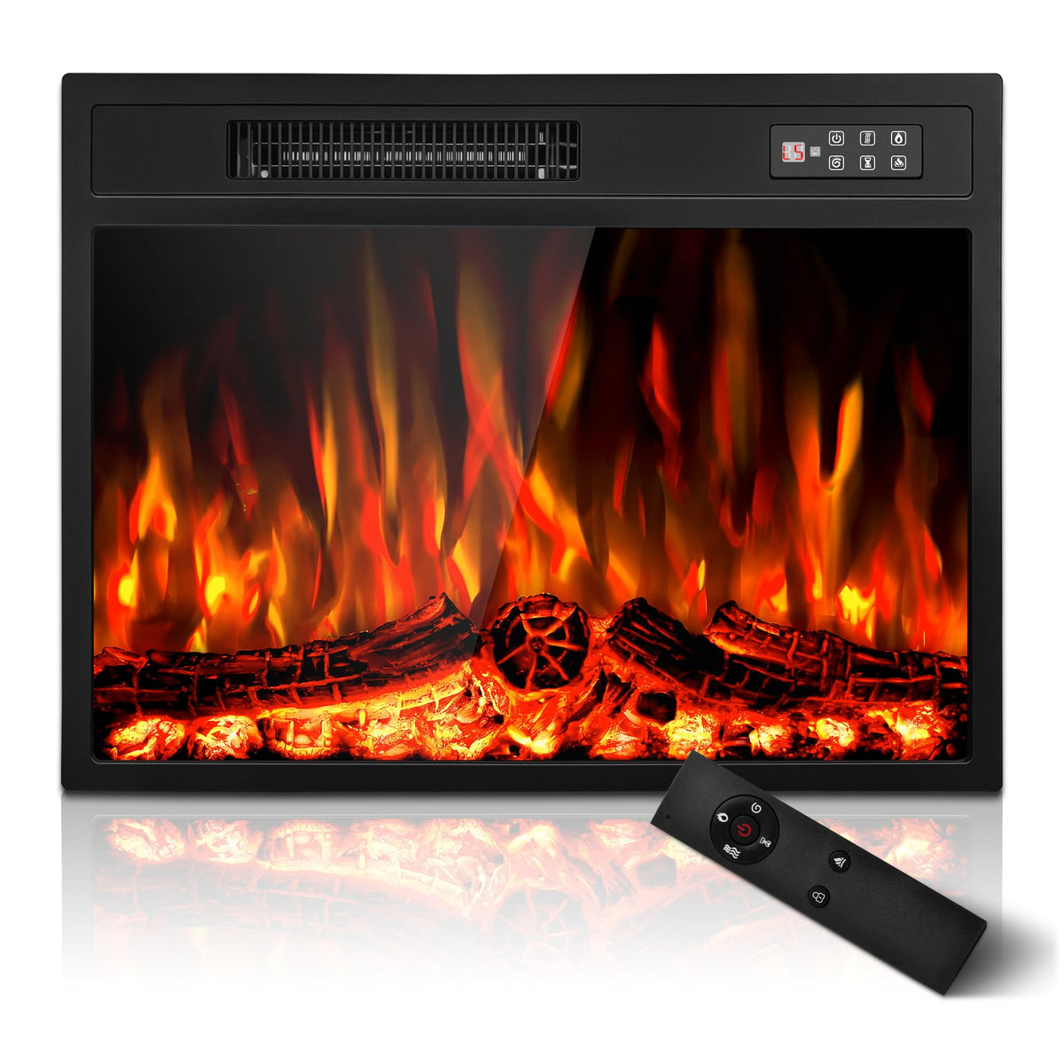 23 inch Electric Fireplace Insert, Fireplace Heater with Remote Control