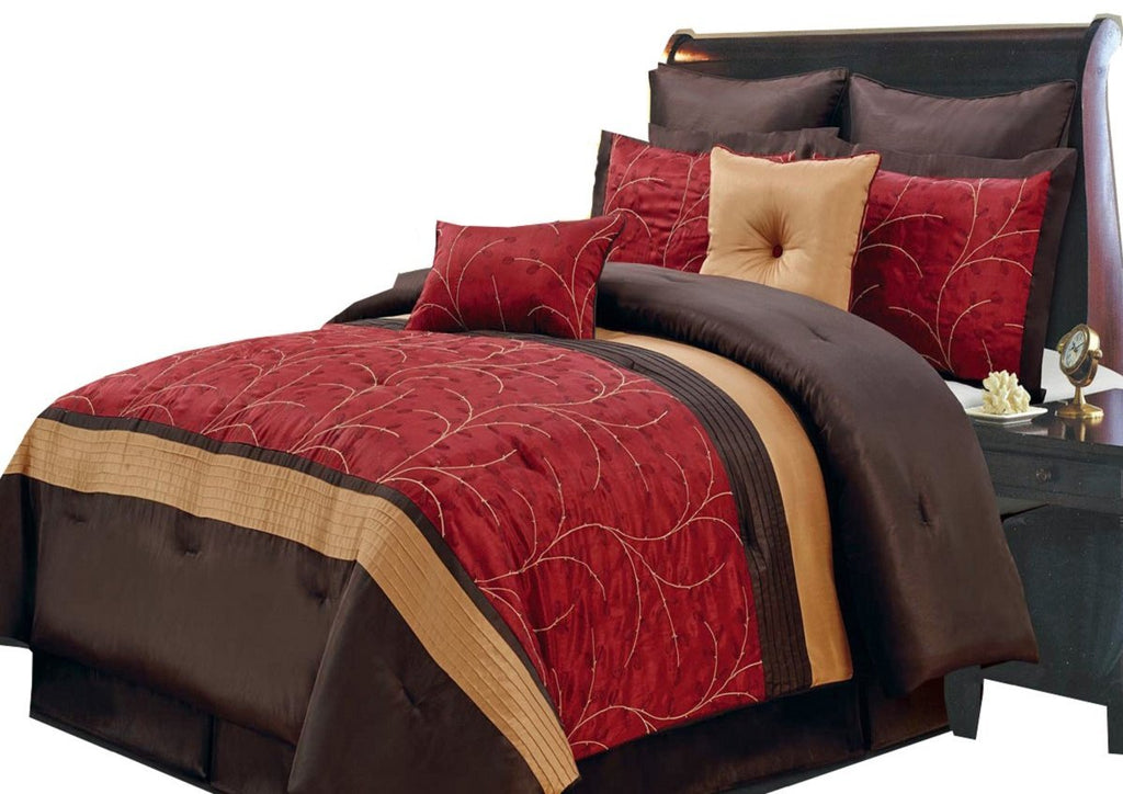8PC Comforter Set:, Atlantis Nature Inspired Colors, Lavishing Embroidered Comforters