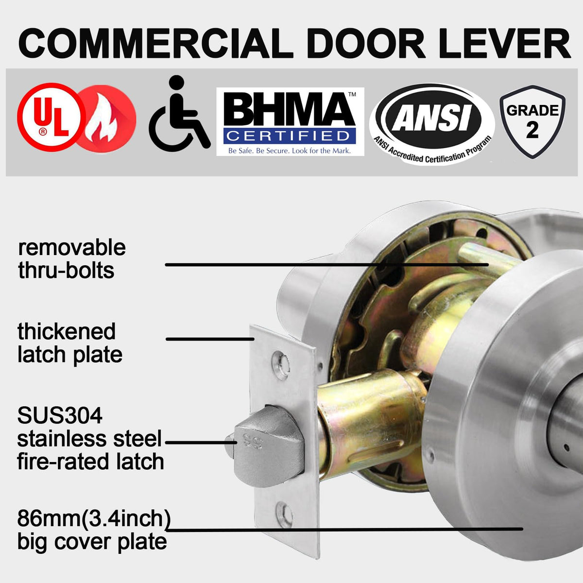 Storeroom Door Handle Heavy Duty Grade 2 Commercial Door Locks