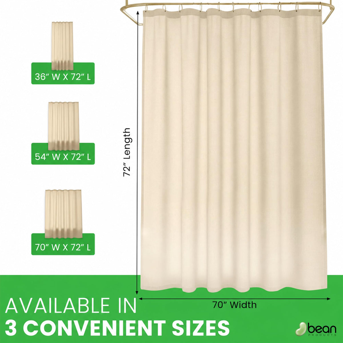 Natural Cotton Bathtub Liner- 70" x 72"