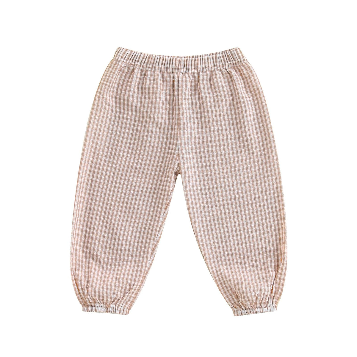 Toddler Baby Boy Girl Gingham Bubble Pants Kids Casual Plaid Elastic Waist Long Bloomers Trousers Bottoms
