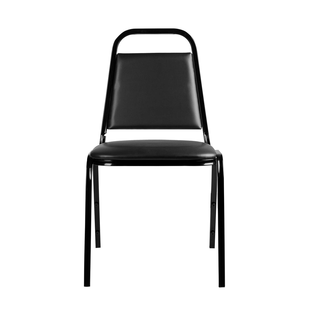 4 Banquet Chairs Premium Commercial Seating (4 Pack, Vinyl, Black, Black Frame)