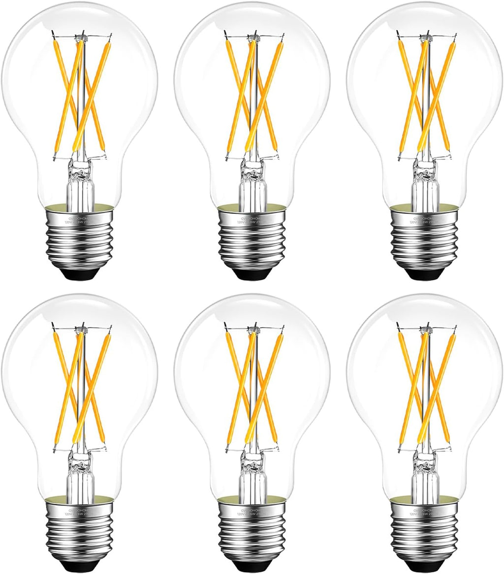 Dimmable A19 E26 LED Bulb 60 watt Equivalent, Clear Light Bulbs