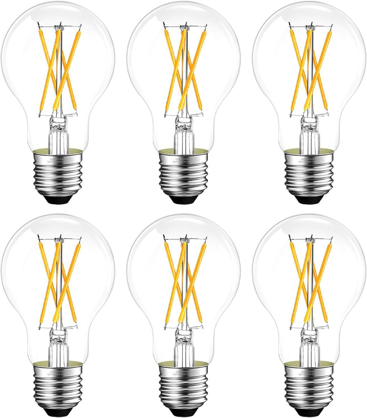 Dimmable A19 E26 LED Bulb 60 watt Equivalent, Clear Light Bulbs
