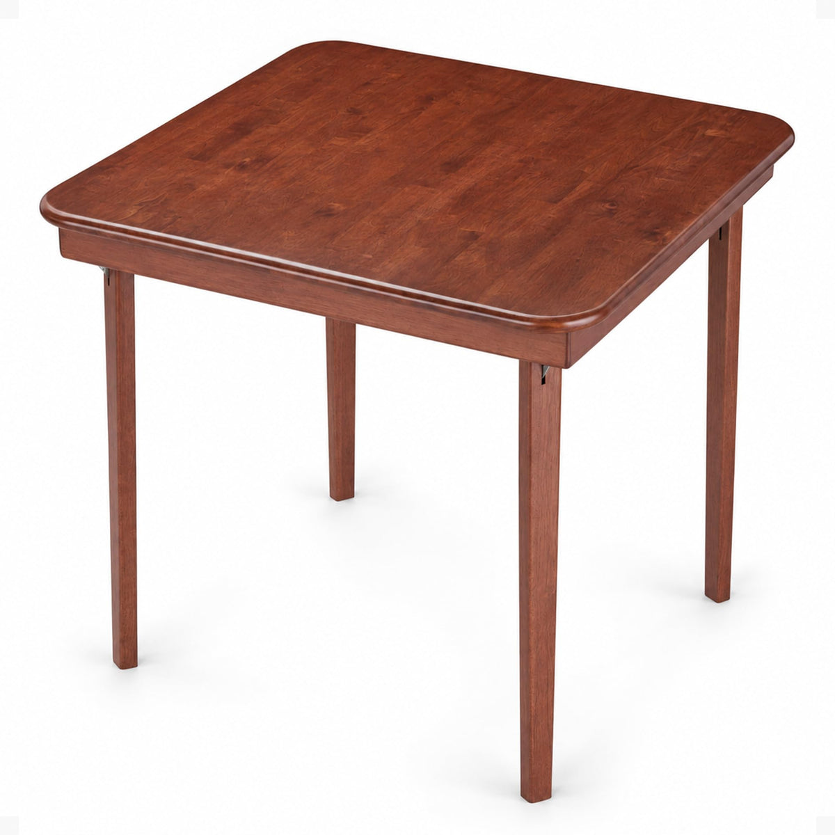 Classic Straight Edge Square Wood Folding Table, 32 in, Cherry