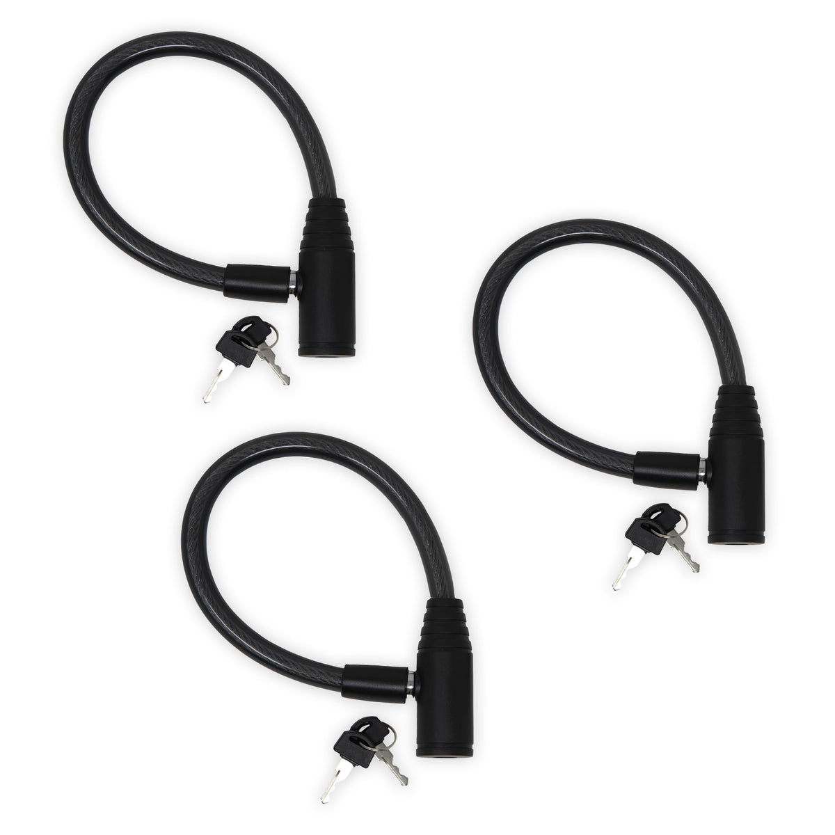 Child-Proof Refrigerator Lock for Kids & Adults - Lock for French Door Fridge and Cabinet (Small, Black, 3 Pack Keyed