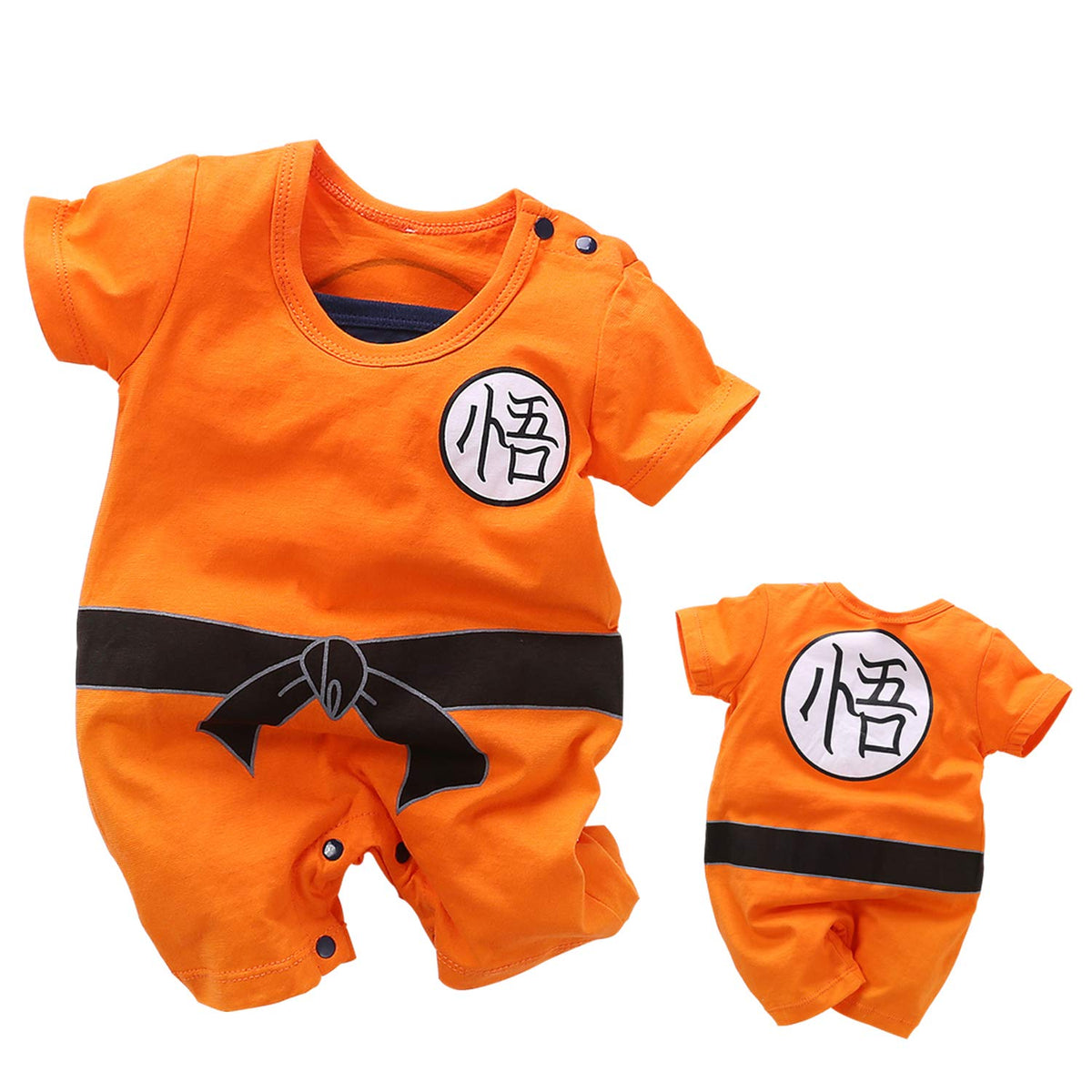 Baby Boys' 2 Pack Short Sleeve Romper Toddler Cartoon Bodysuit Outfits, Orange/Blue, YY-LTY1959