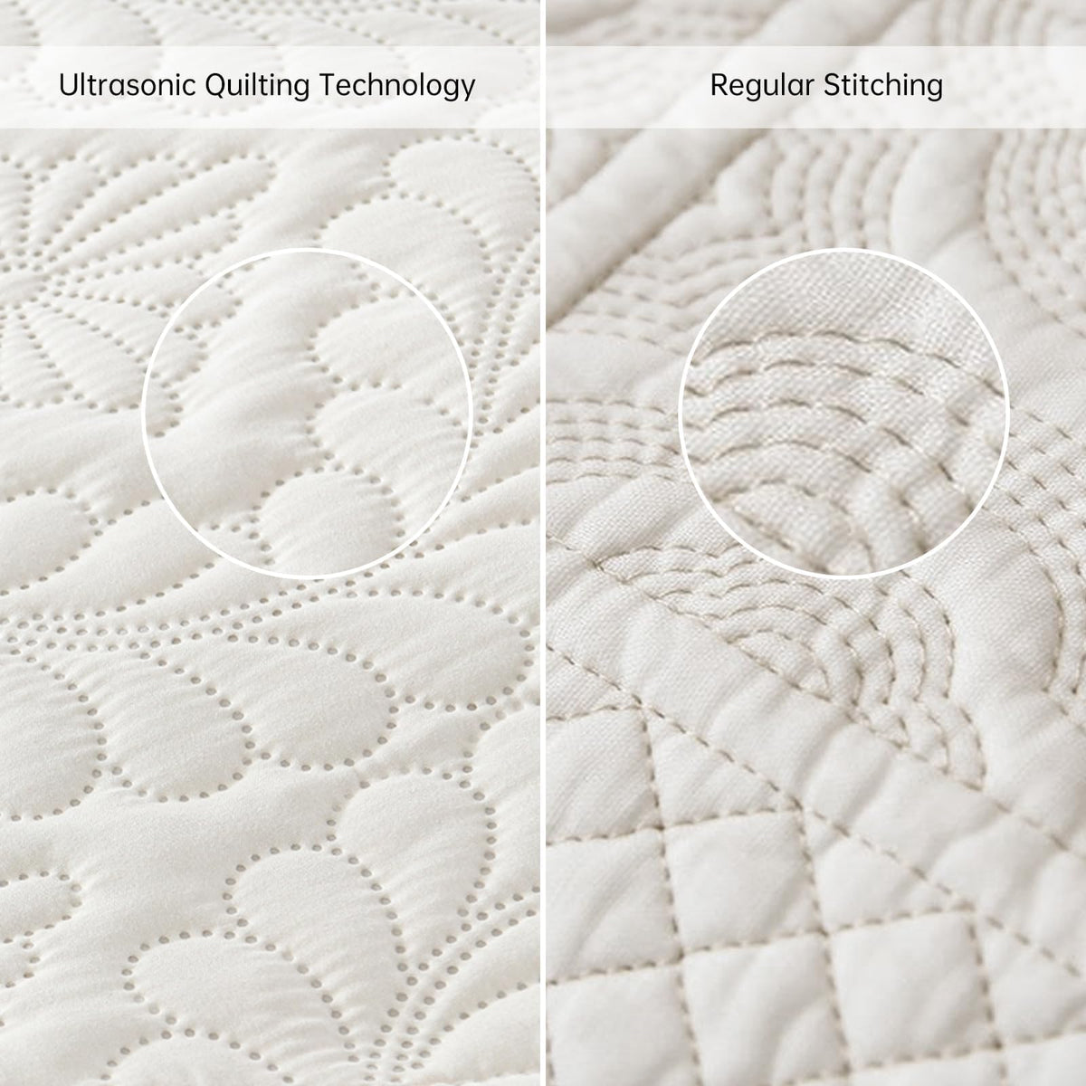 Quilt Bedding Set, Ruffled Reversible Bedding Set, Beige