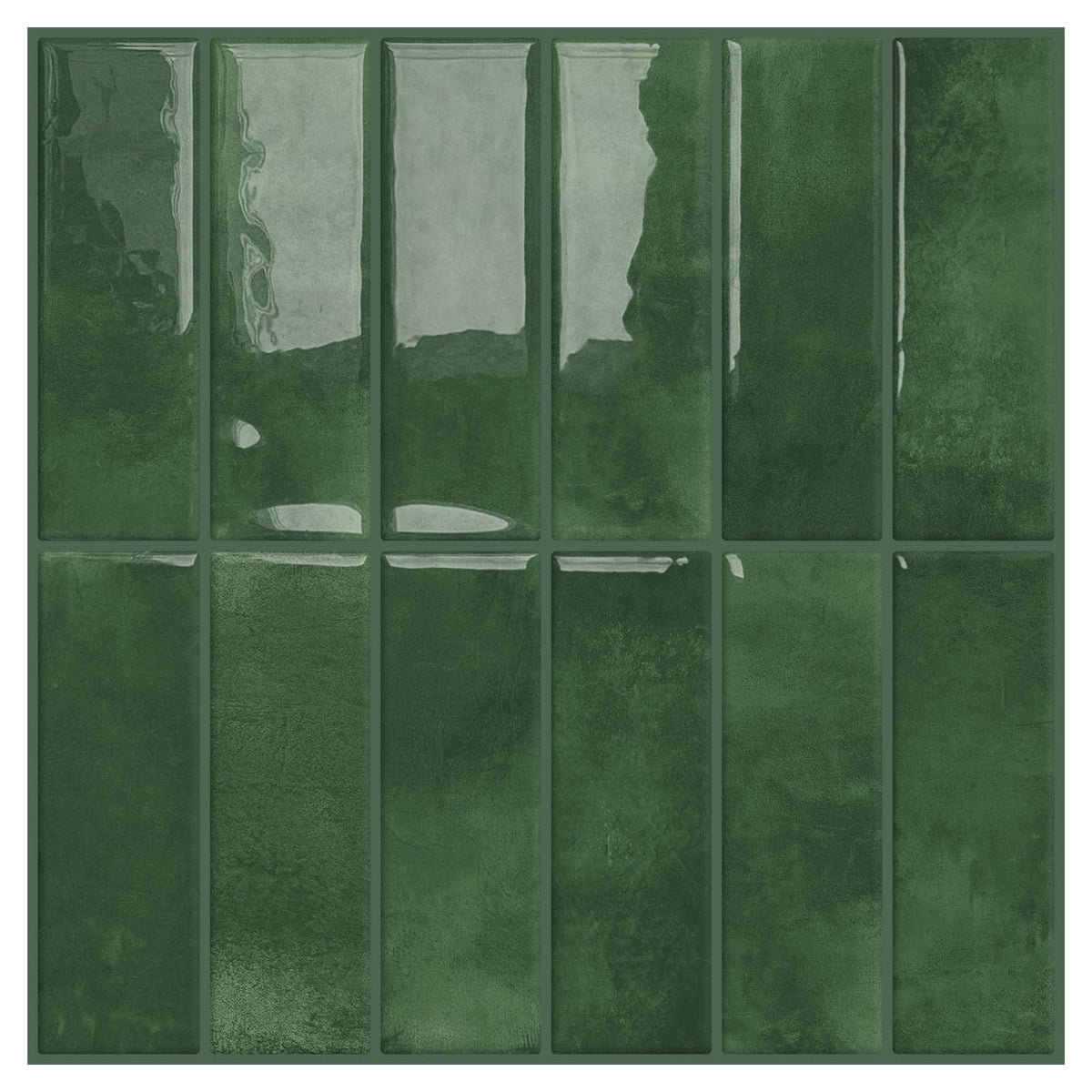 Green Peel and Stick Backsplash Tiles Wall 10-Sheet