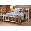 Diamond Cedar Log Bed Frame, Rustic Natural Wood King Bed Frame with Headboard
