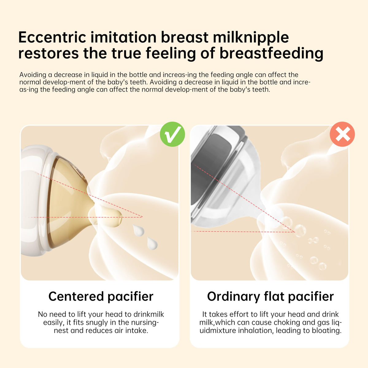 Natural Glass Baby Bottle for Breastfeeding Babies, Newborn Anti-Colic Bottle Set with Large Flow Nipple (L), 0-3