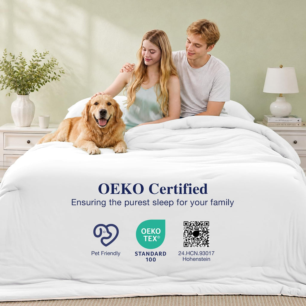 Cooling Comforter, 3-Piece Reversible Bed Set, White