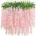12 Pack Wisteria Flower Vines Garland, 3.75 Feet Artificial Flower Strings, Fake Hanging Flowers, Silk Wisteria