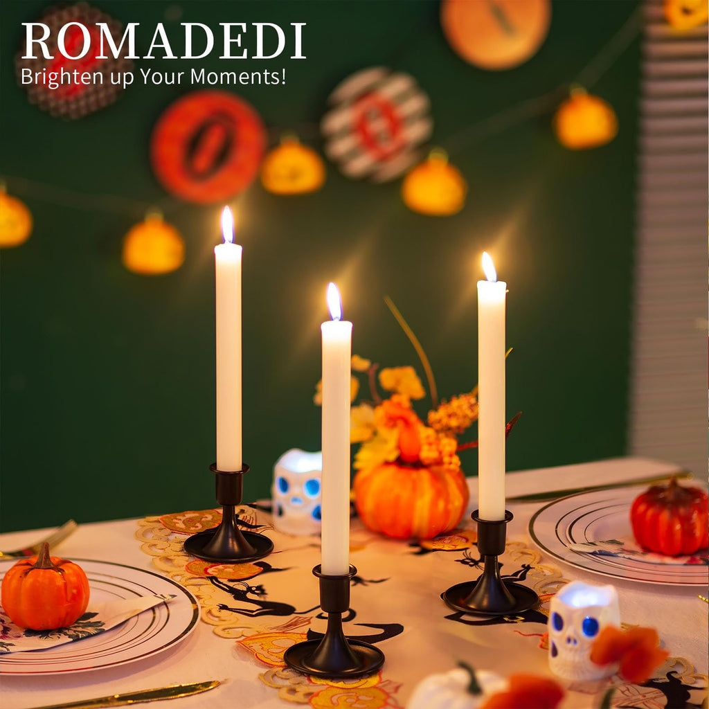 Black Candlestick Candle Holders for Taper :6 PCS Candle Stick Holder Set Vintage Table Centerpiece Halloween