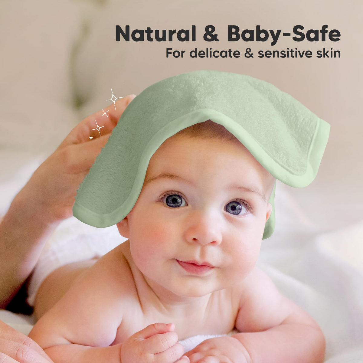 6-Pack Baby Washcloths, Soft Absorbent Washcloths for Face, Body(Pistachio)