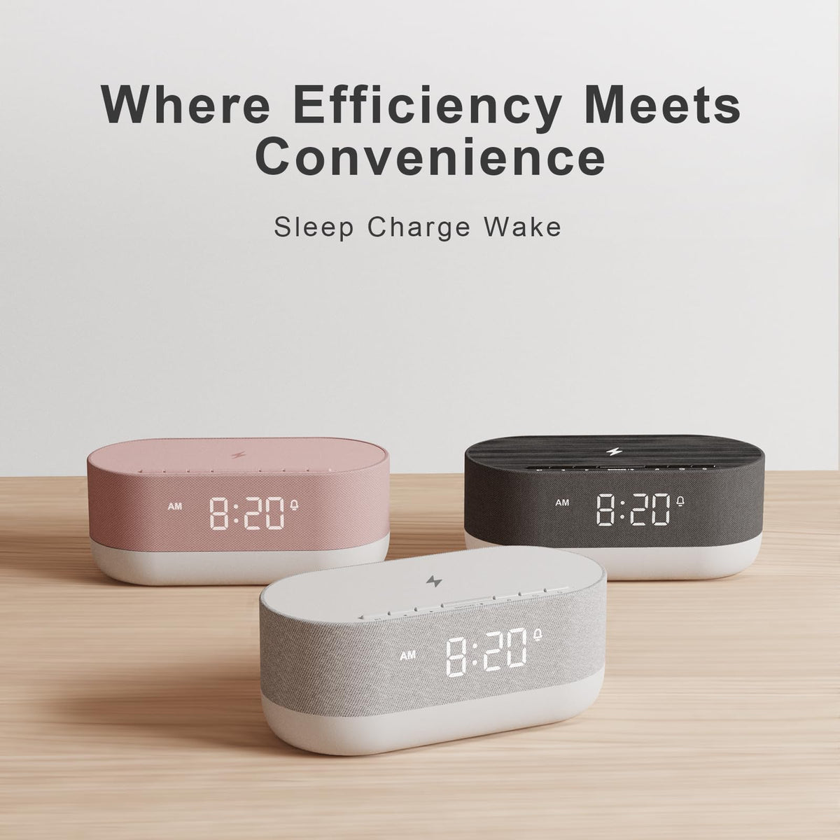 3 in 1 Sound Machine Alarm Clock& Wireless Charger: Soothing White Noise, Bluetooth Music Relaxation & Customized