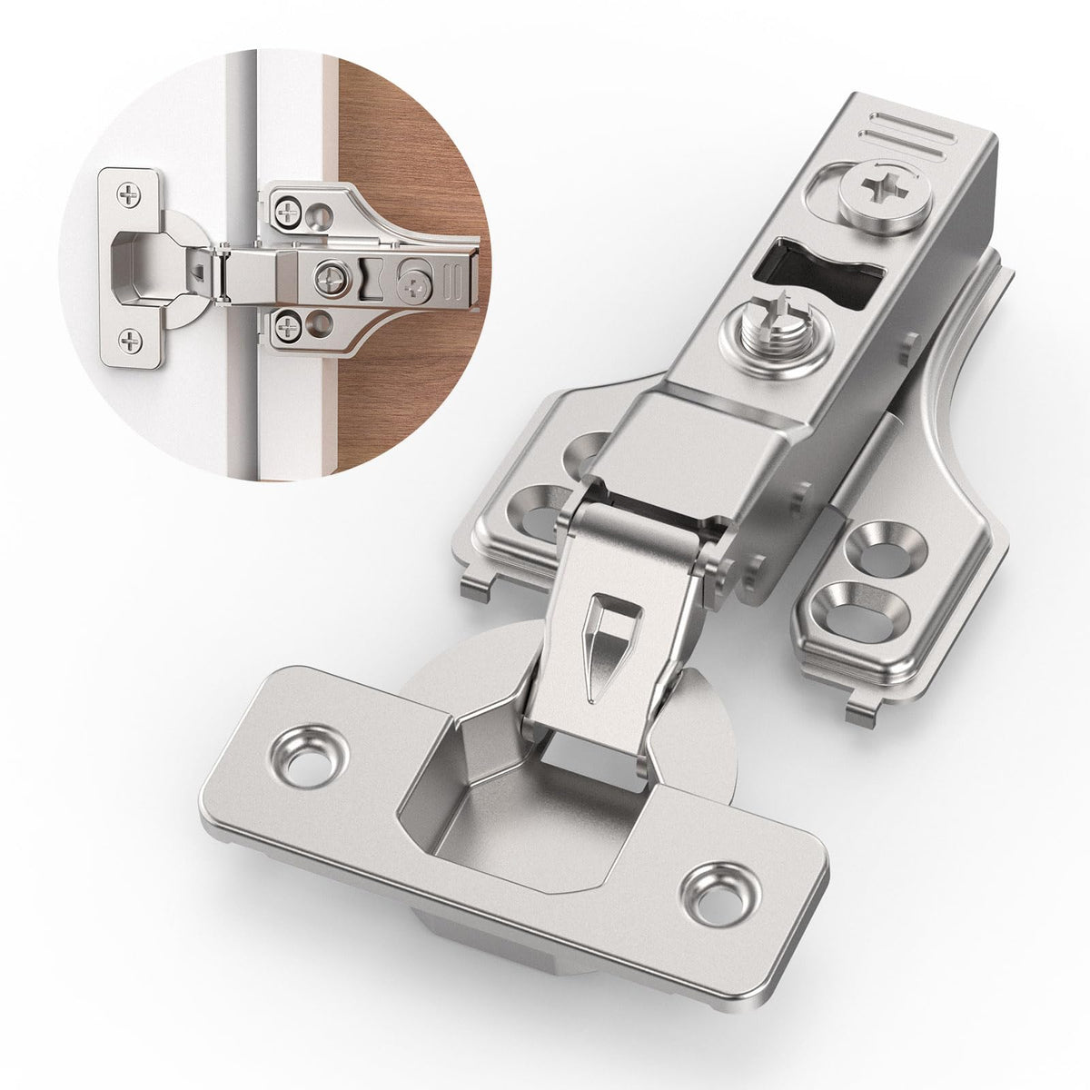 25 Pairs 50 Packs Half Overlay Hinge, Partial 1/4 inch Small Overlay Cabinet Hinges, Face Frame Soft Close Cabinet