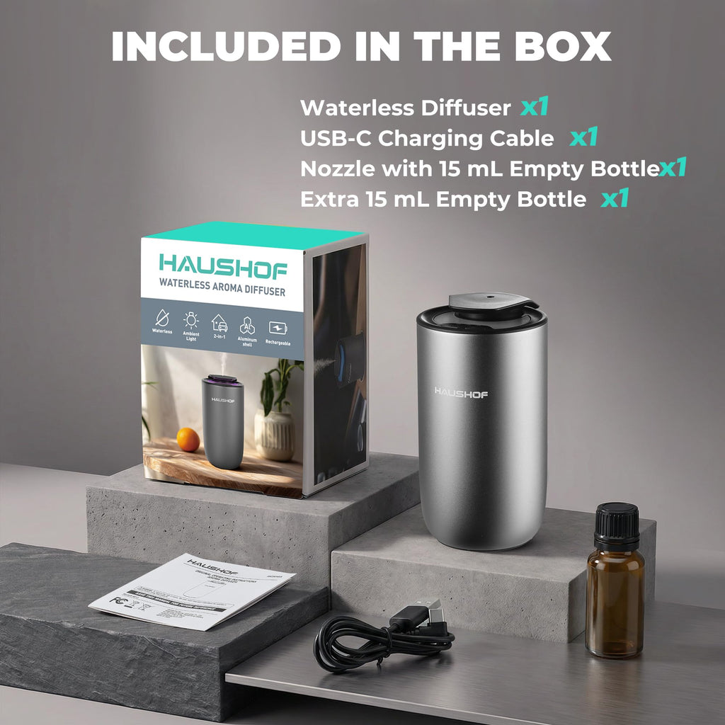 Waterless Essential Oil Diffuser & Car, Rechargeable