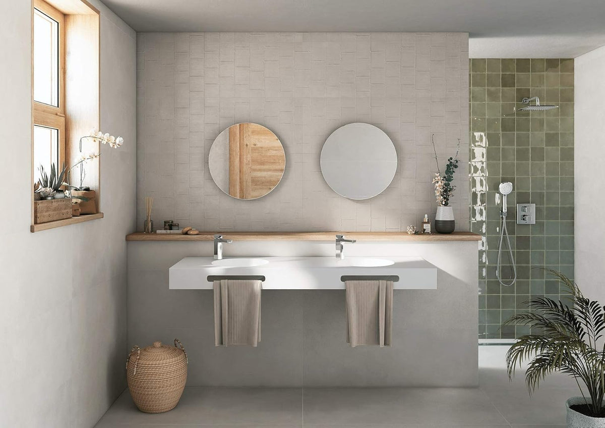 5x5 Inch Square Ceramic Subway Wall Tile Handmade Look Glossy Finish, Backsplash, Shower, Fireplace (Box of 30 pcs