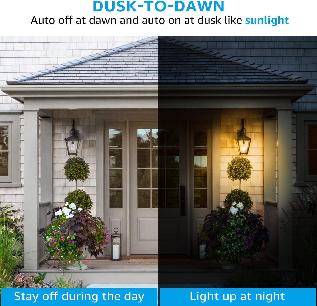 Dusk to Dawn LED Light Bulb Outdoor, A19, 2700K