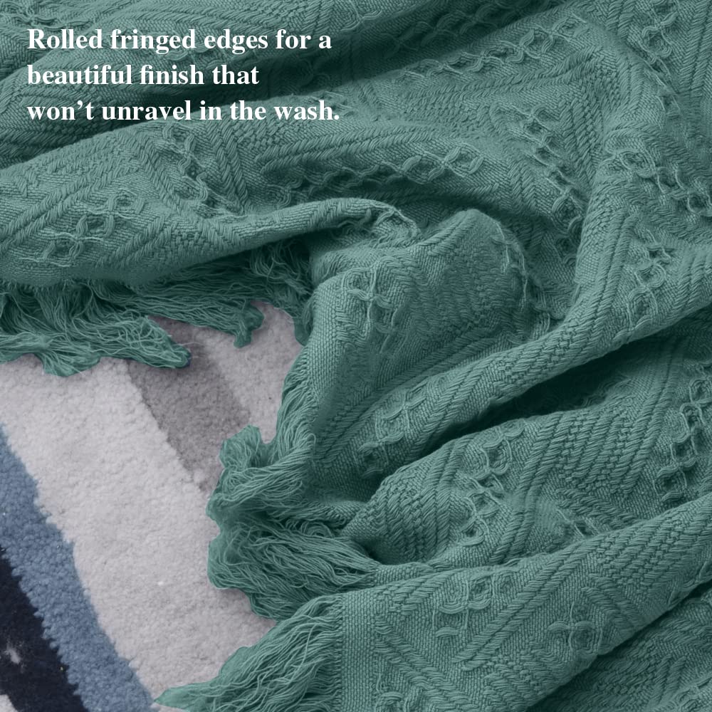 100% Cotton Throw Blanket for Bed, Couch