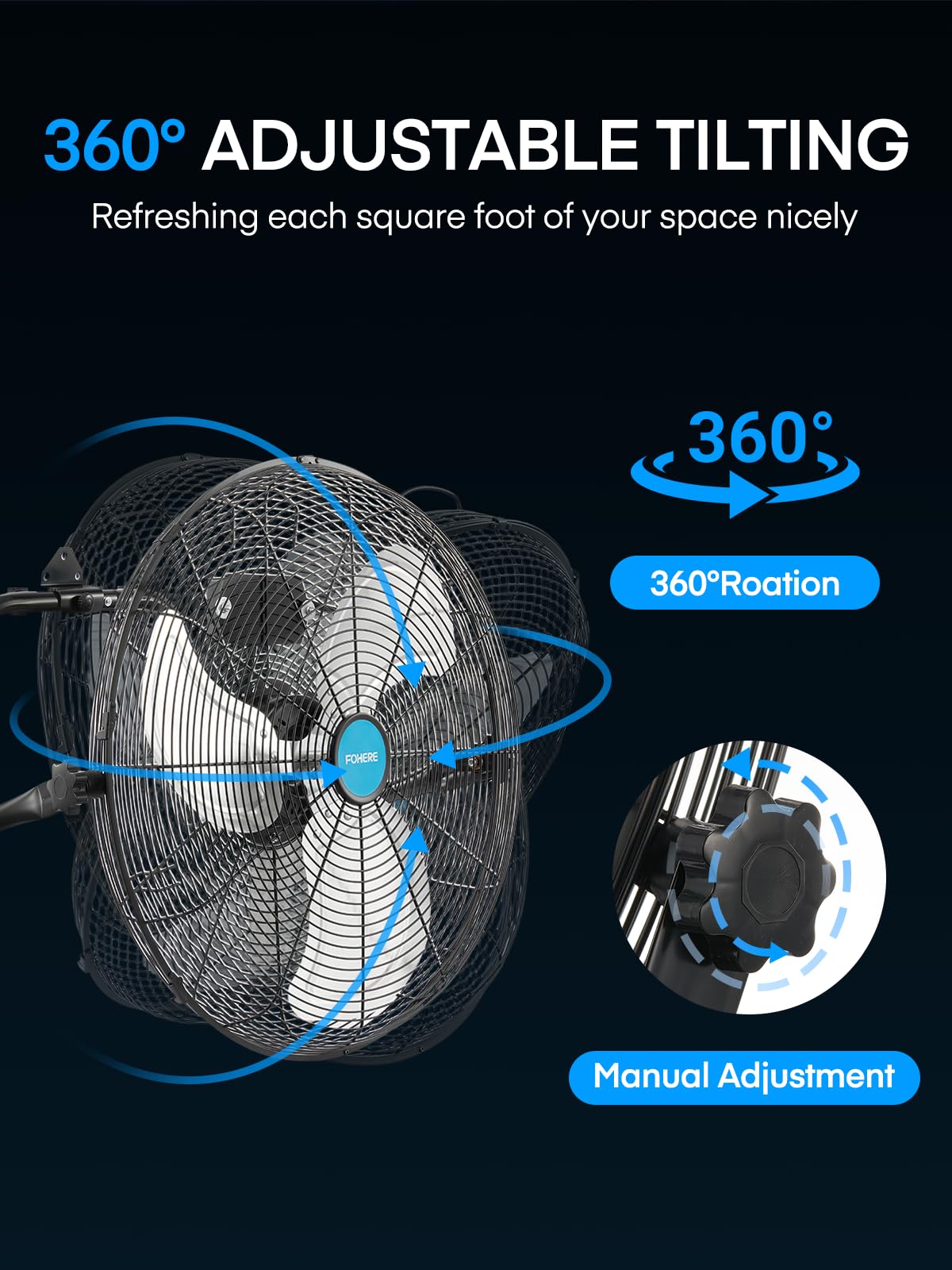 2-Pack 20-Inch High Velocity Floor & Wall Mount Fans, 4700 CFM