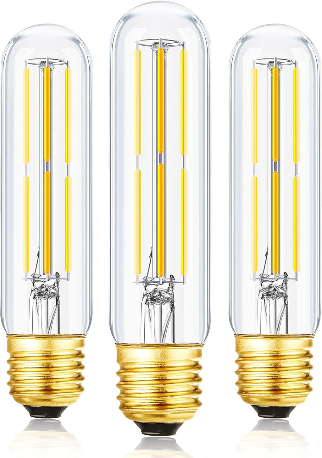 T10 Led Bulb,Dimmable Led Tubular Bulbs 6W,Equivalent 60Watt,Daylight 4000K, 600LM, Clear Glass,E26 Base Vintage LED